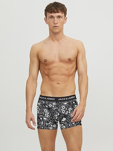 Thumbnail 6 de JACK & JONES JACSUGAR Skull Trunks 3 Pack Uomo – Boxer neri in cotone con elastan