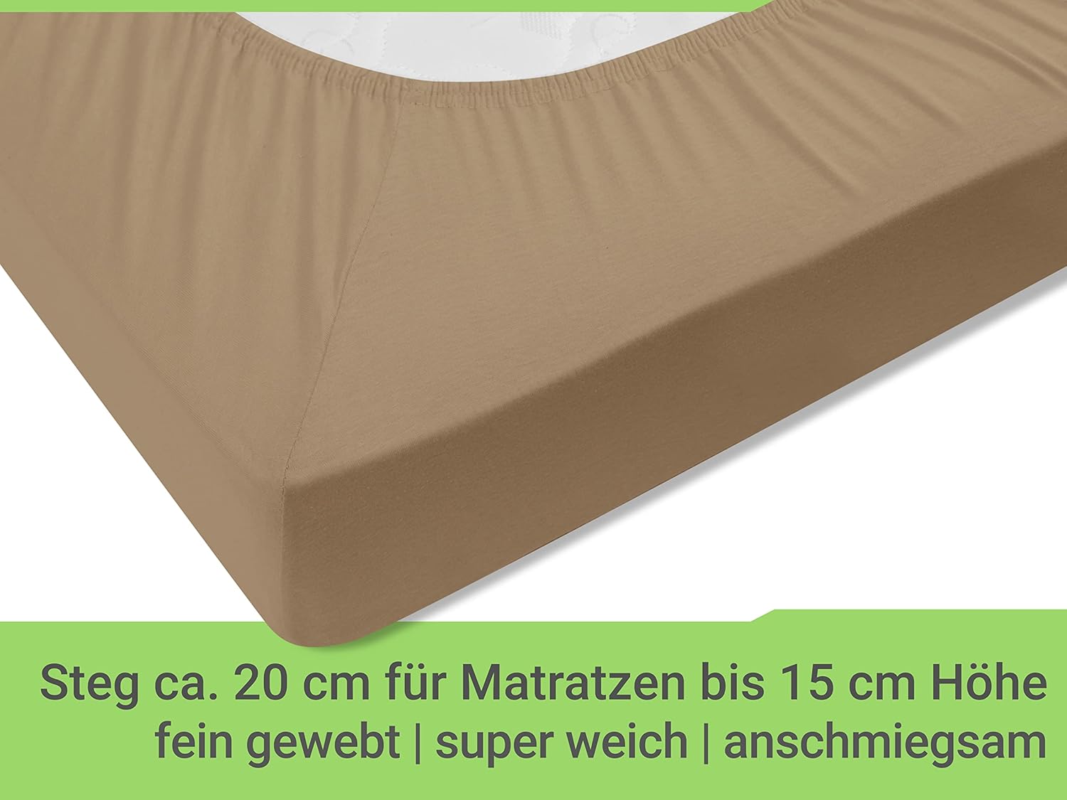 Detalle de Lenzuolo con angoli elasticizzati EEmily's Check 1493.2123 70x140 cm, sabbia