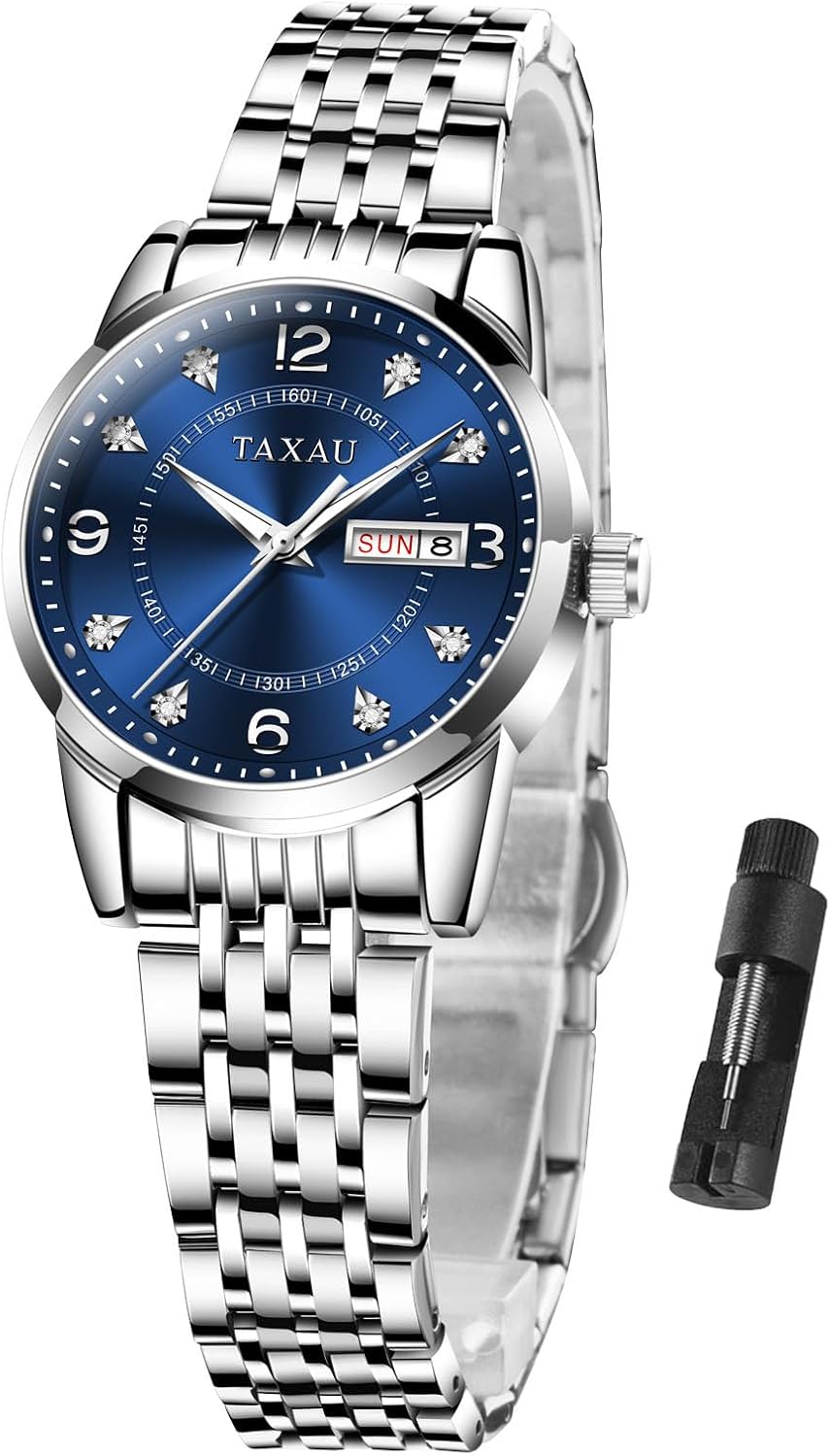 Detalle 2 de Taxau Damen Armbanduhr Quarz mit Datum