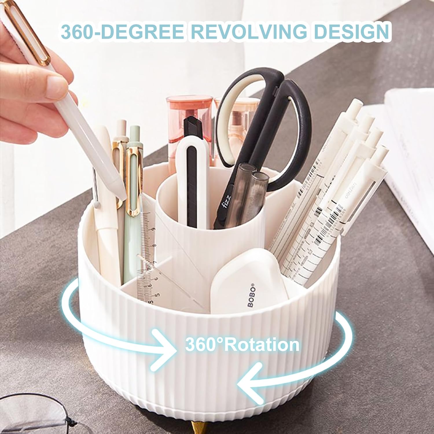 Detalle de Cayxenful Drehbar Schreibtisch Organizer 5 Fächer