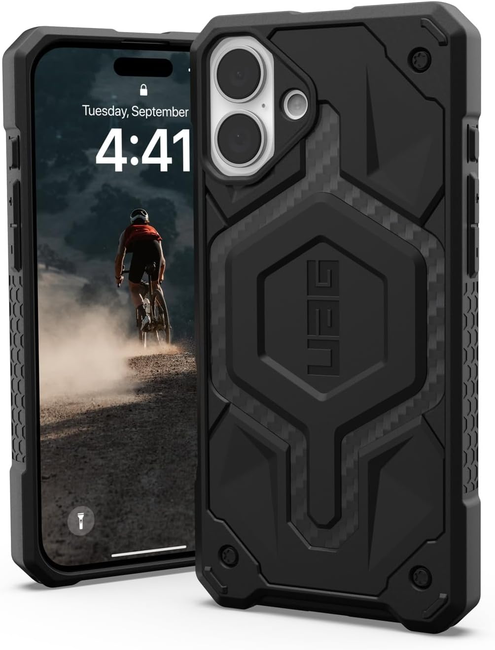 Detalle de URBAN ARMOR GEAR MONARCH PRO UAG-IPH24LB-PMS-CF iPhone 16 Plus用耐衝撃ケース MagSafe対応・カーボンファイバー