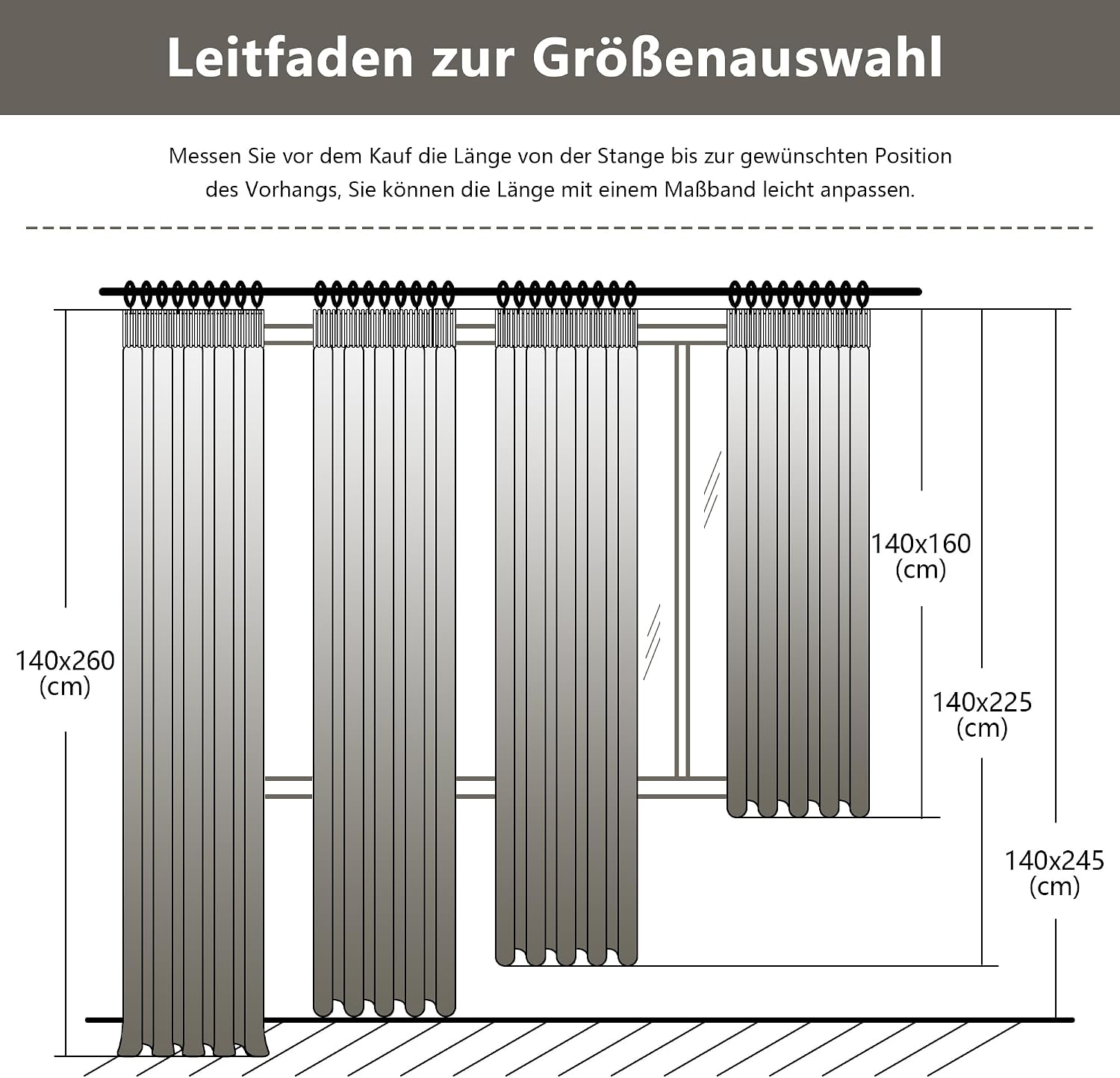 Thumbnail 6 de MYSKY HOME Verdunkelungsvorhang 200 cm Leinenoptik