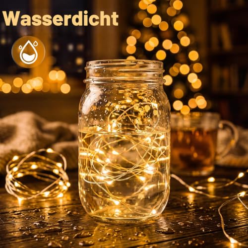 Detalle de litogo 6 Stück Lichterkette Batterie Timer, 3 m, 30 LEDs – Innenbereich