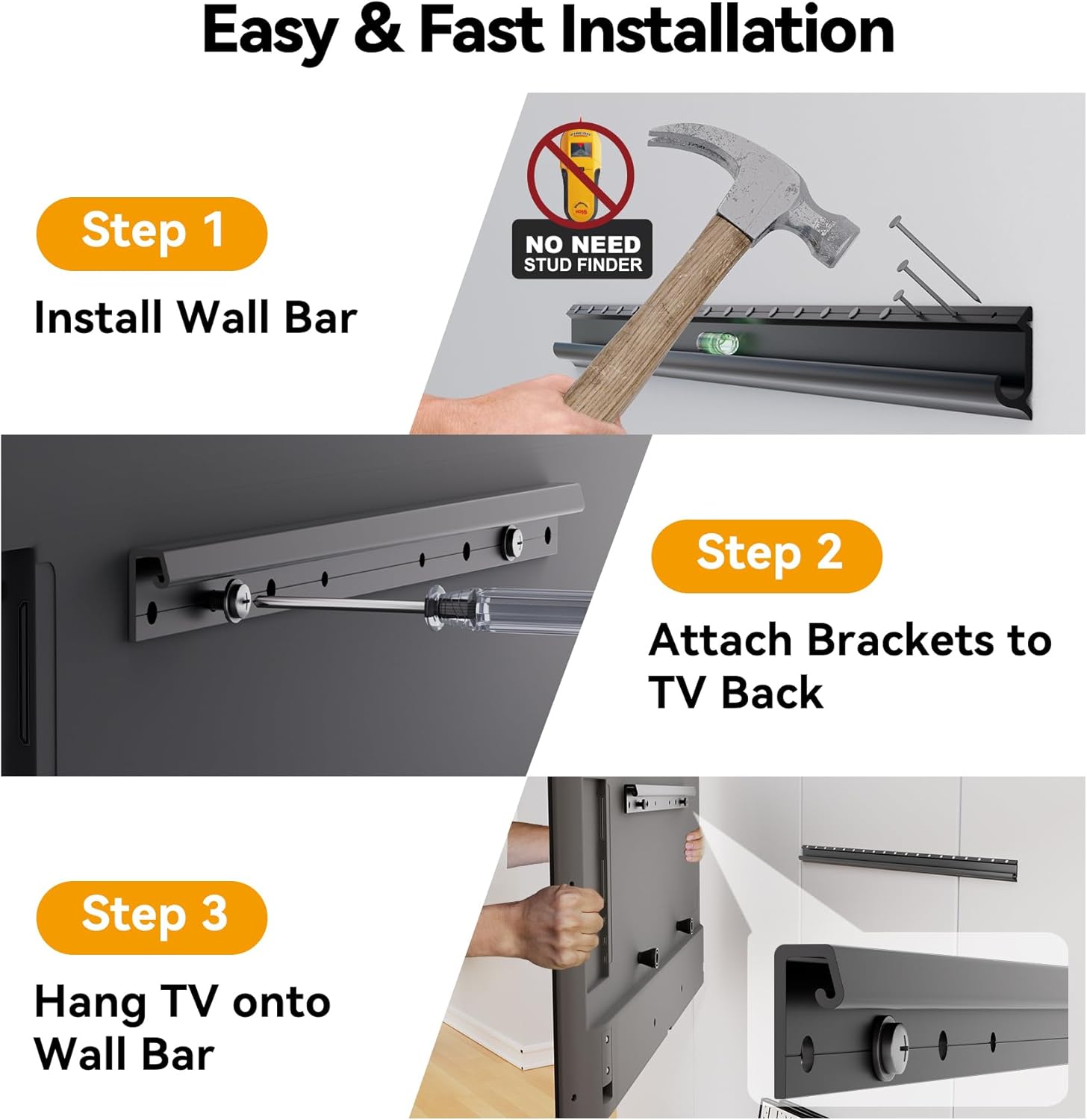 Thumbnail 5 de No Stud TV Wall Mount 12–55 inch, 100 lb