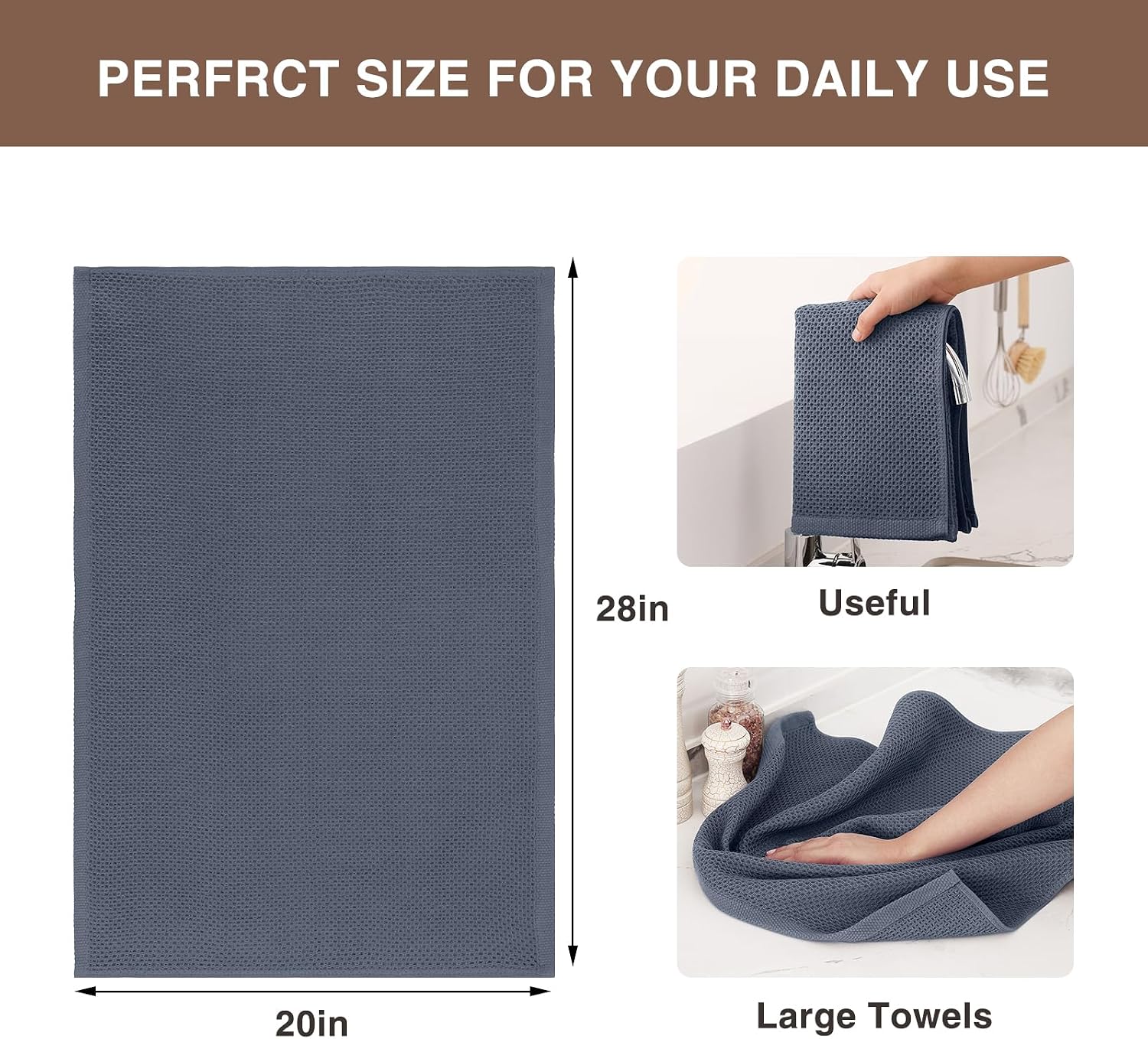 Detalle de Homaxy Kitchen Towels, 100% Cotton