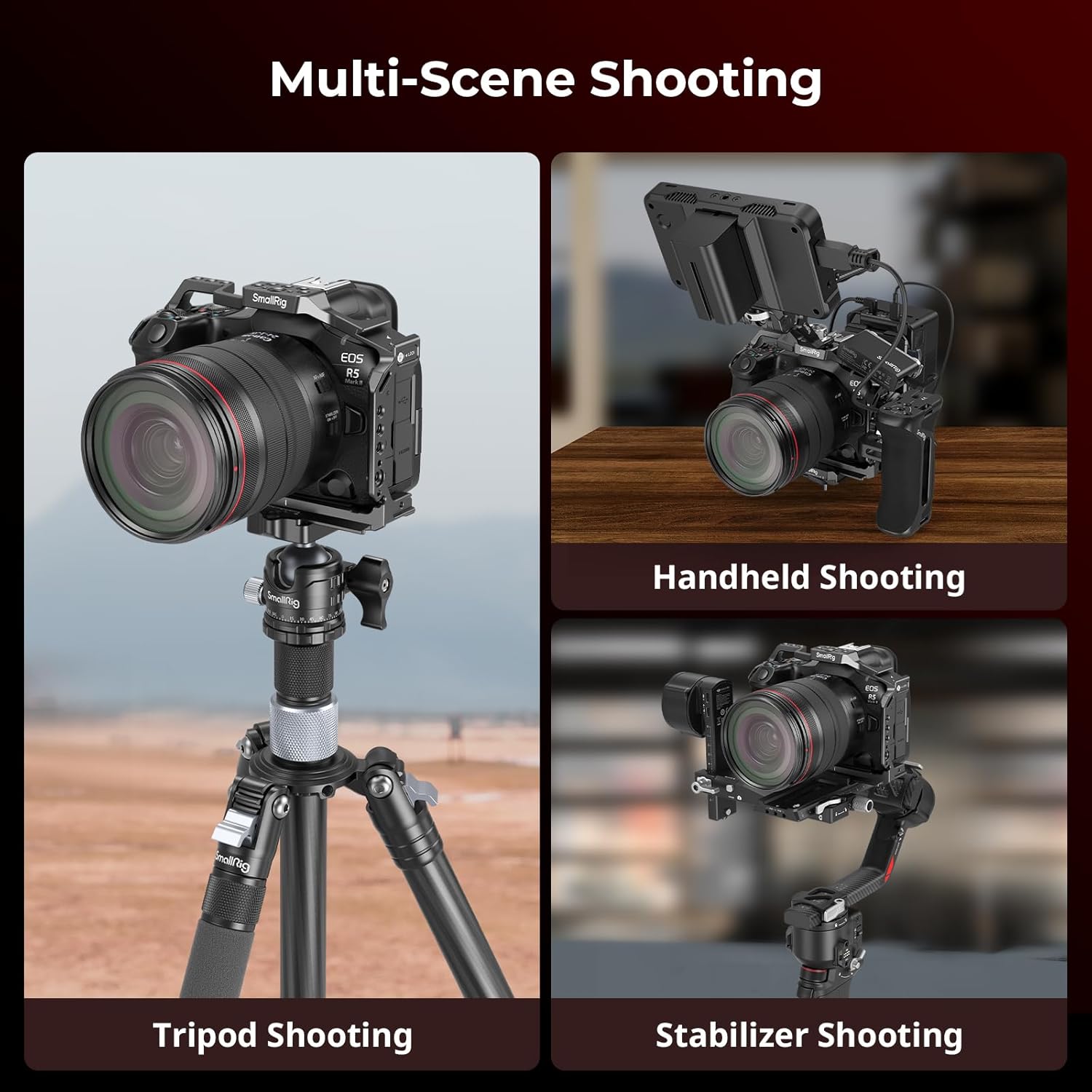Thumbnail 6 de SMALLRIG R5 Mark II Cage für Canon R5 Mark II – Aluminium-Käfig mit Schnellwechselplatte (Arca-Swiss)
