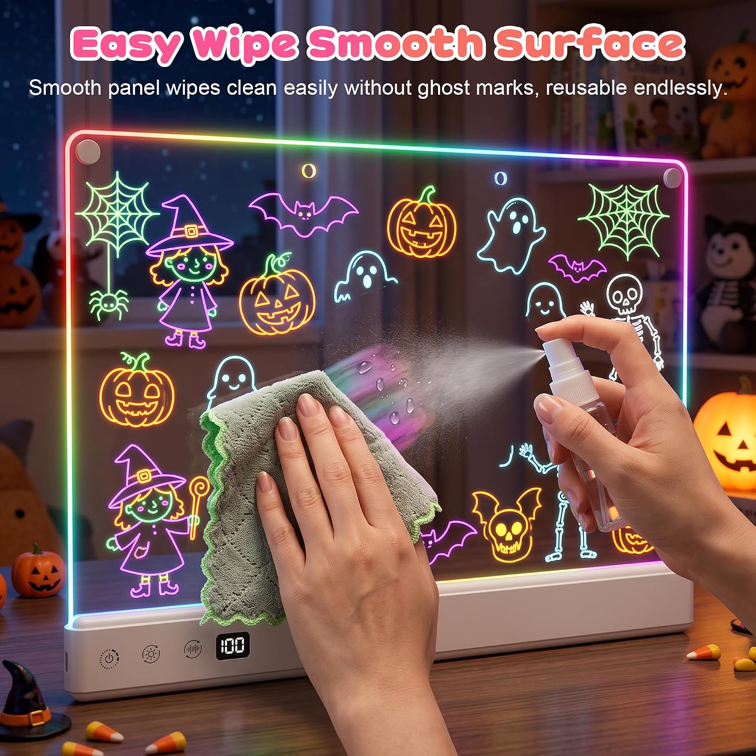 Thumbnail 5 de comzler 16-Inch LED Drawing Board, Rechargeable with 16 Light Modes