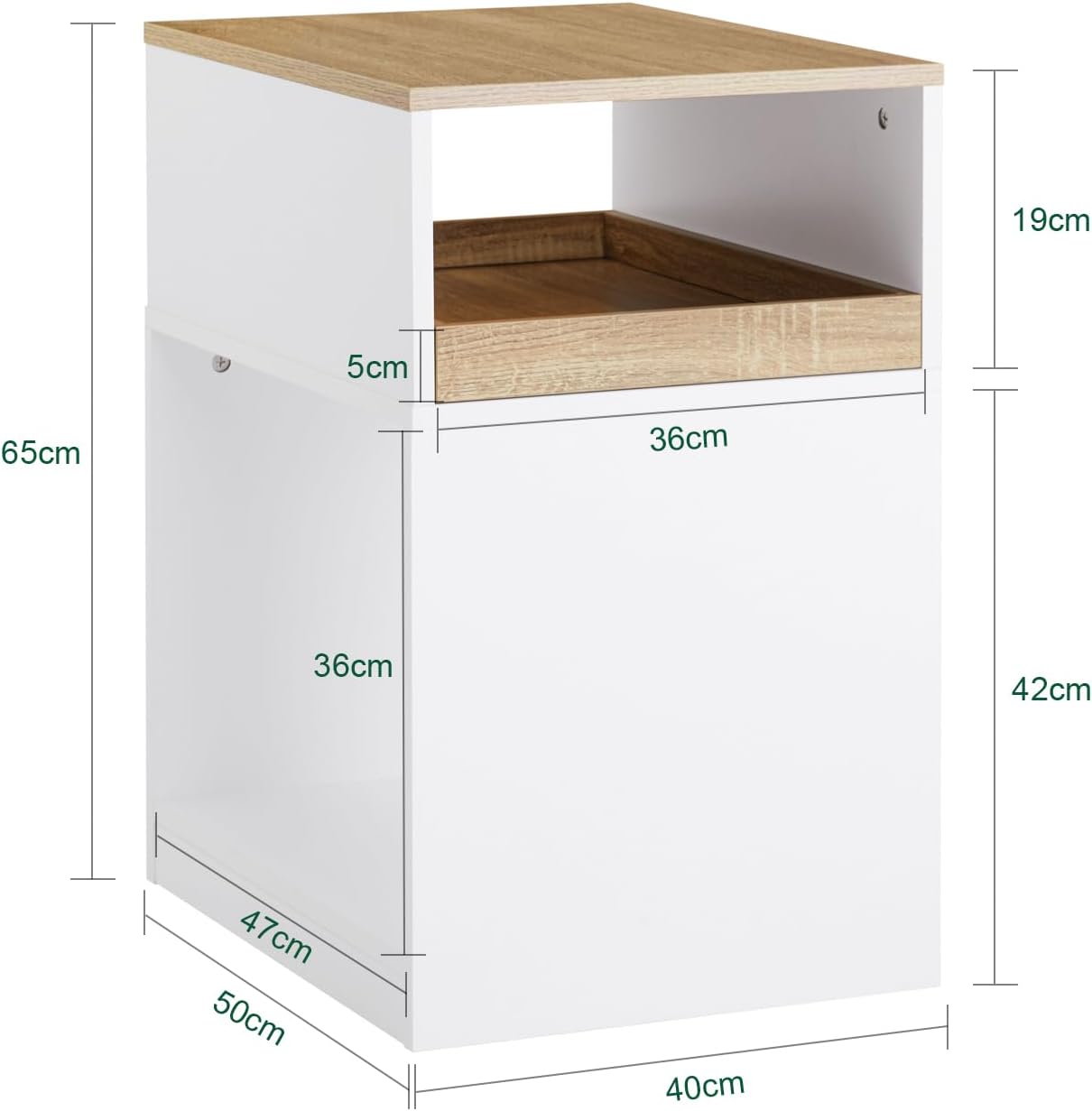 Detalle de SoBuy ASK08-WN meuble imprimante 40x50x65cm