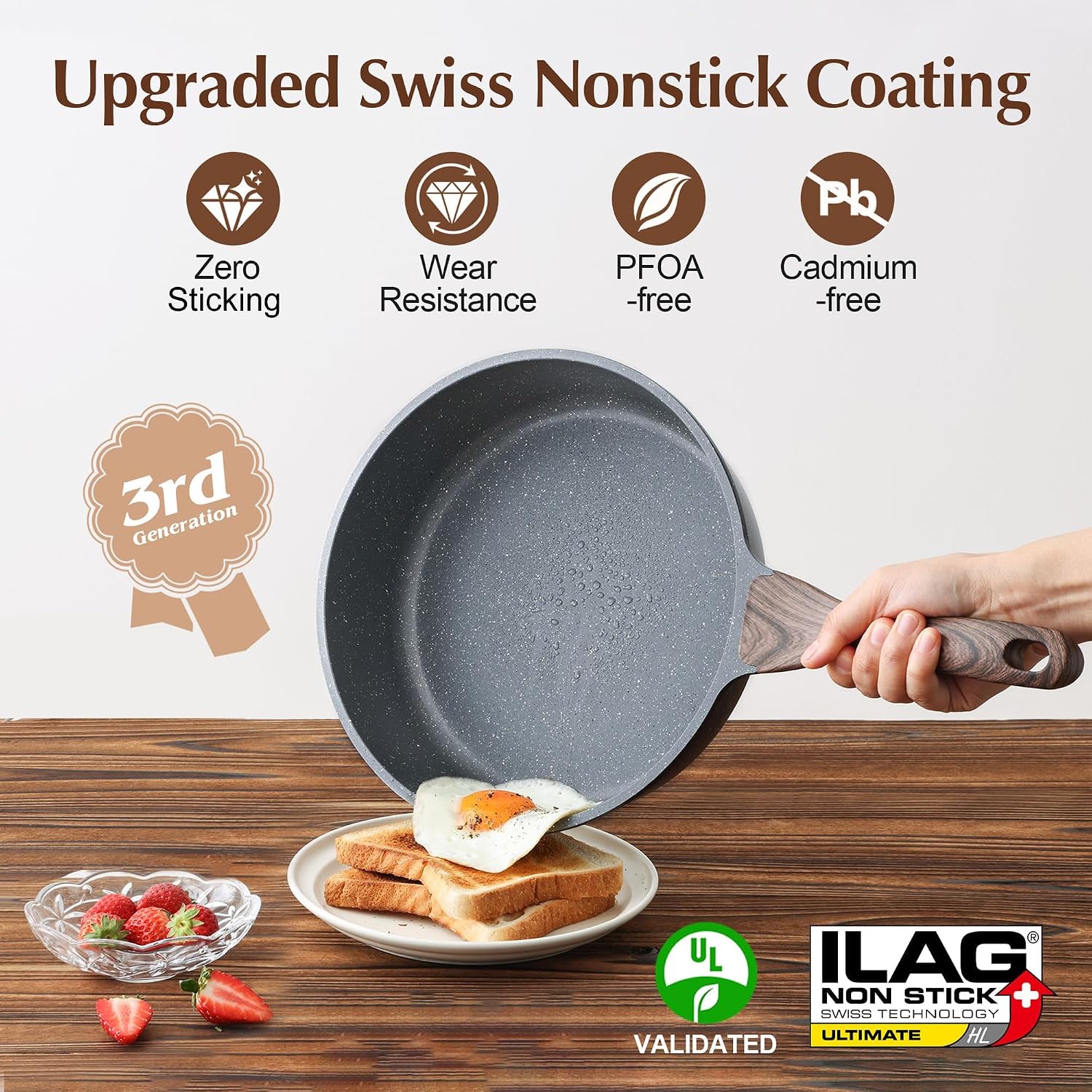 Thumbnail 3 de SENSARTE GRAY-7 13-Piece Non-Stick Cookware Set for Induction