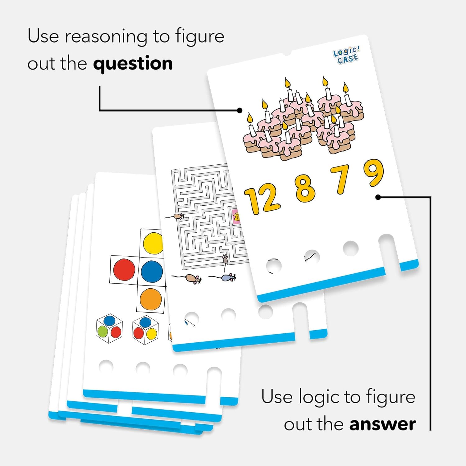 Detalle de HABA Logic! CASE Starter Set 6+ (306118) – Logikspiel für Kinder ab 4/6 Jahren, Reisespiel mit 77 Bilderrätseln