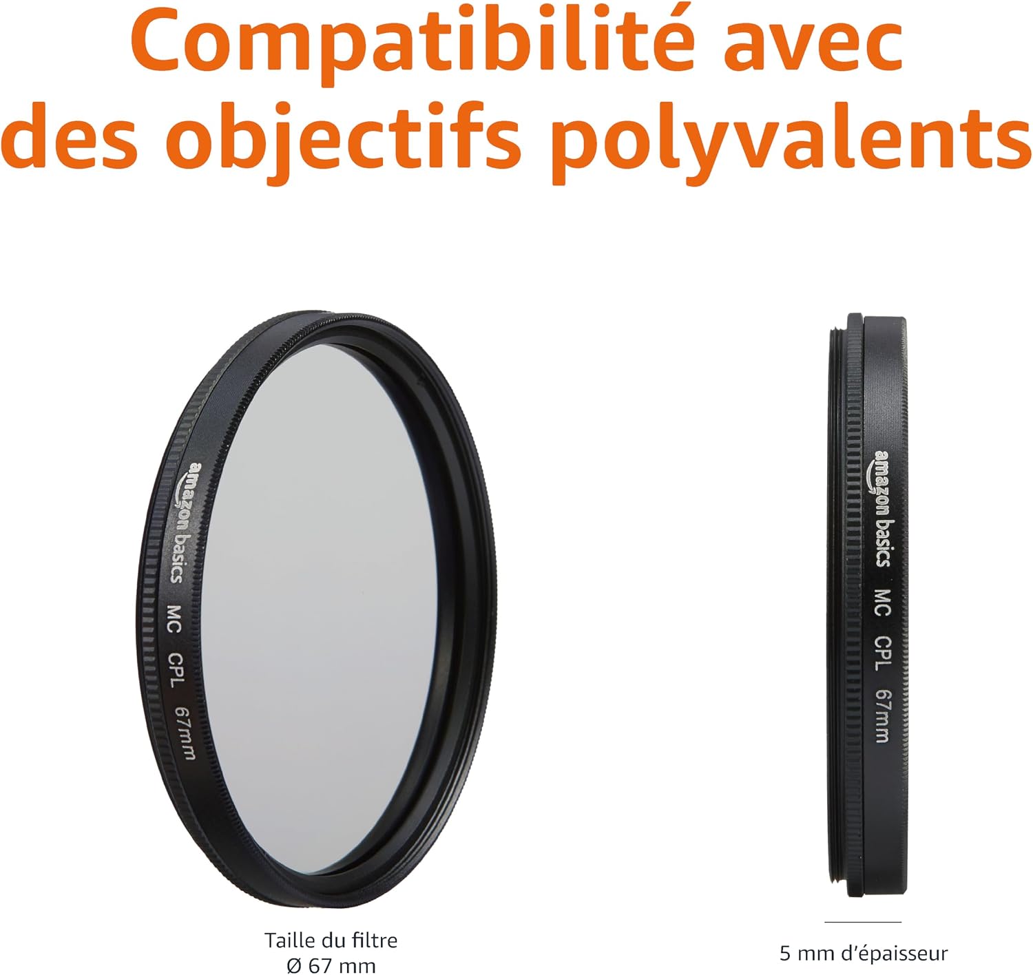 Thumbnail 2 de Amazon Basics filtre polarisant circulaire 67 mm pour des couleurs plus profondes et moins de reflets