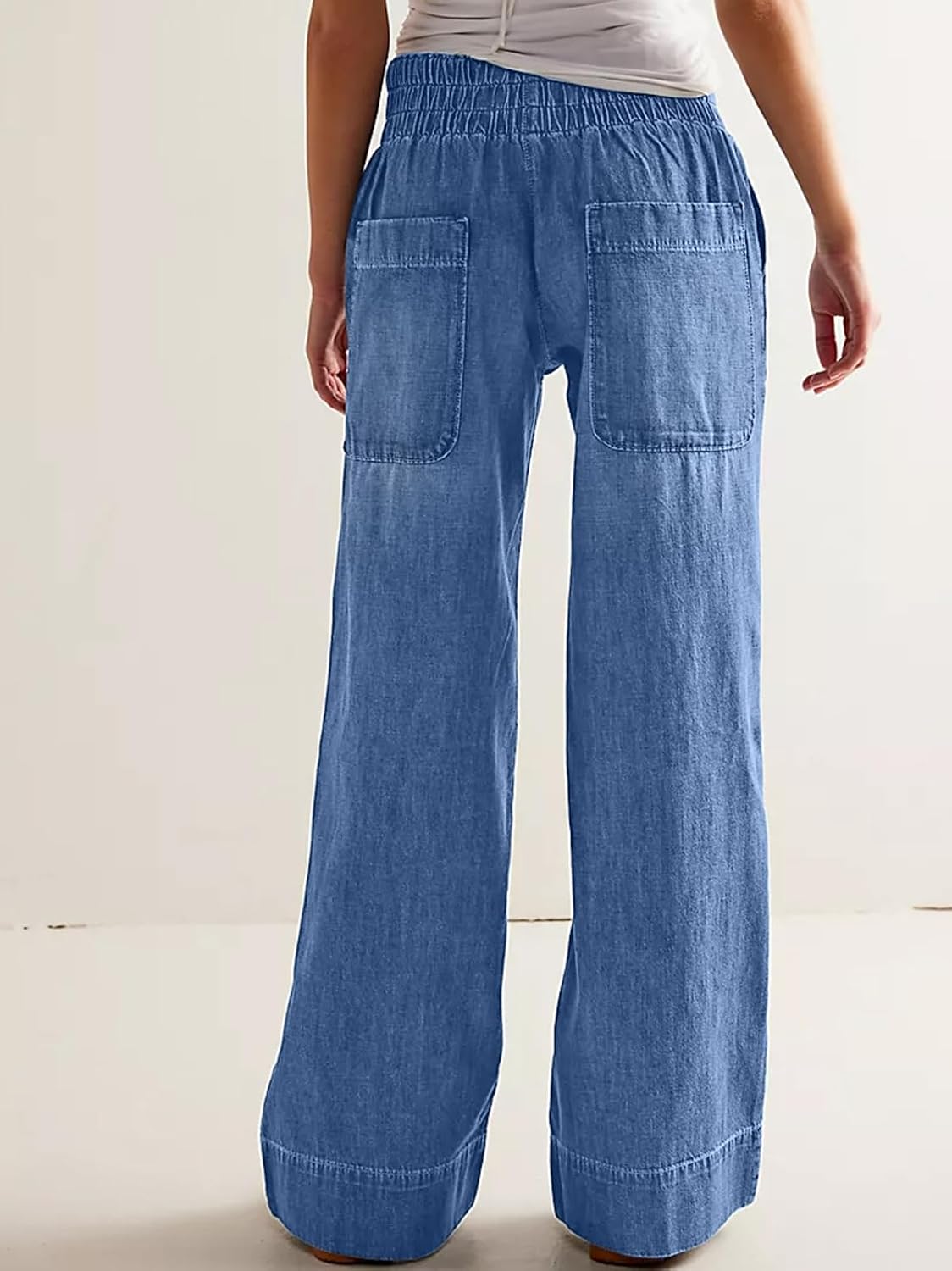 Thumbnail 4 de Vidiva Women's Wide-Leg Pull-On Jeans, 100% Cotton with Elastic Waist