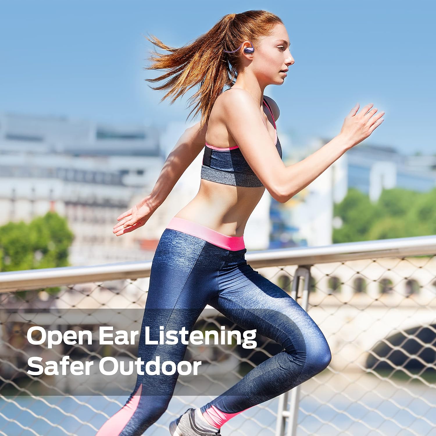 Detalle de oraolo Aria Free Open-Ear Wireless Headphones with Bluetooth 5.3 and ENC