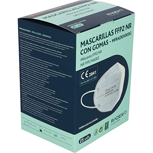Detalle 2 de Grafoplas I Pack de 25 Mascarillas FFP2 Blancas de Radex – Protección Premium y Comodidad