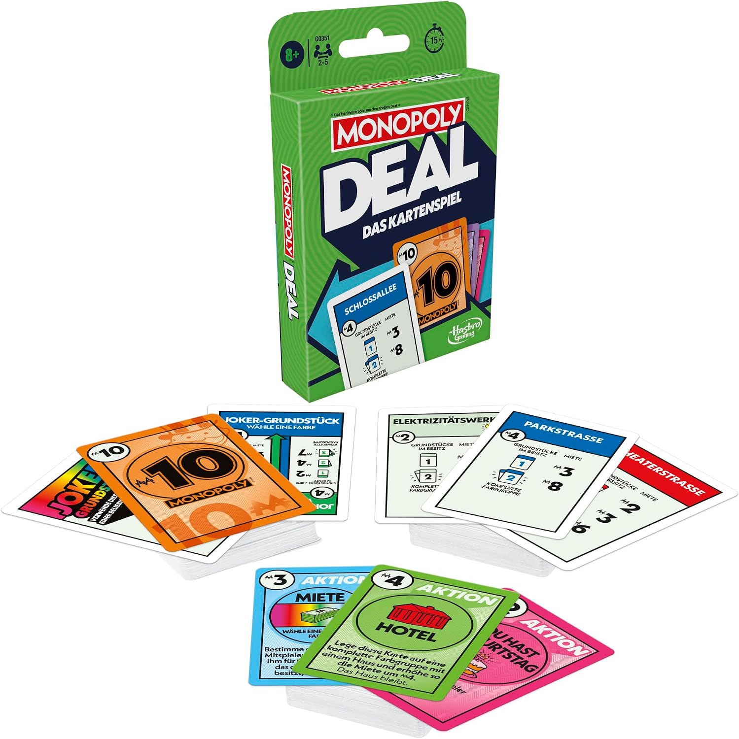 Detalle 2 de Monopoly Deal Kartenspiel – die schnelle Version als Strategiespiel für Erwachsene & Kinder