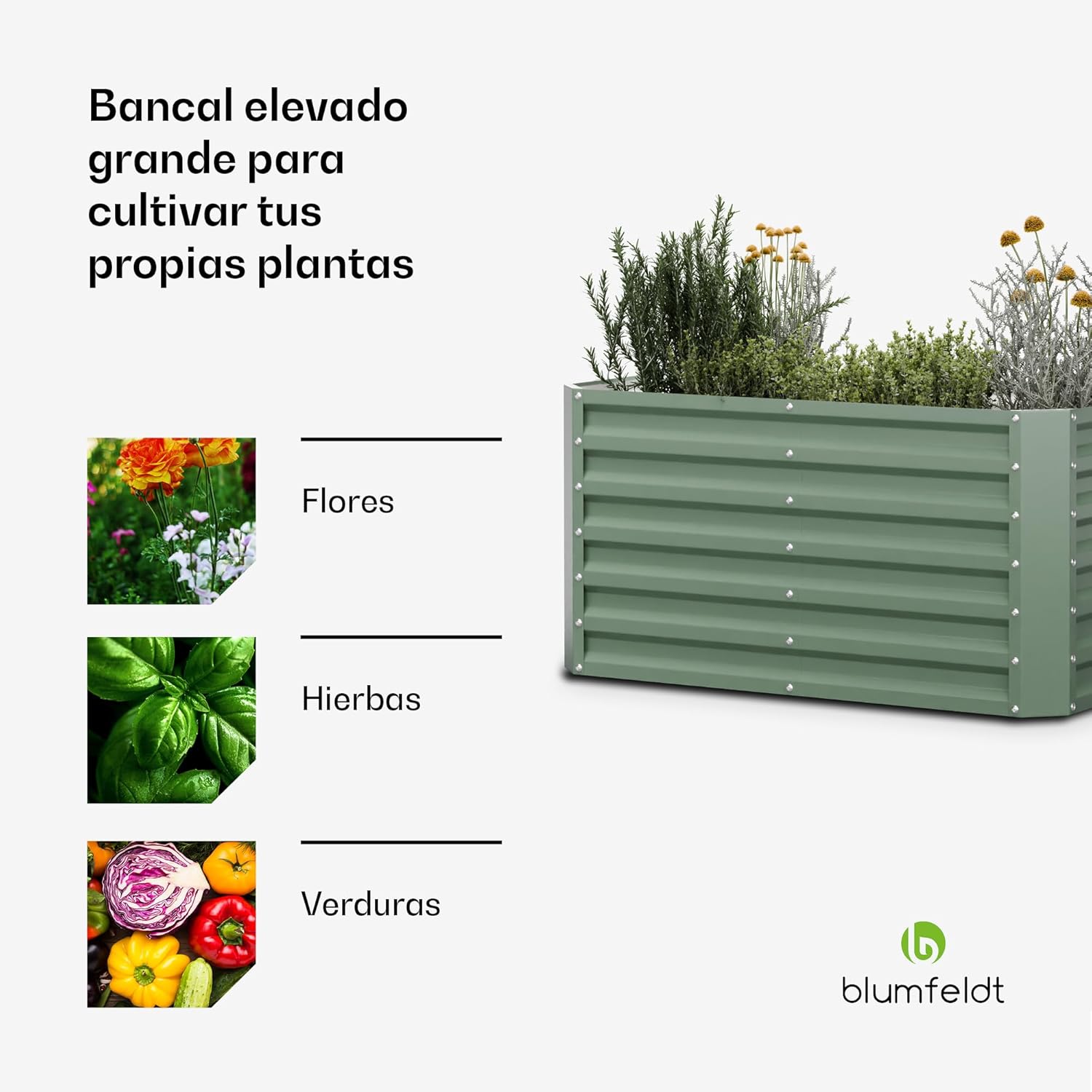 Thumbnail 3 de blumfeldt High Grow Jardinera Exterior 575L Acero Galvalume 60cm