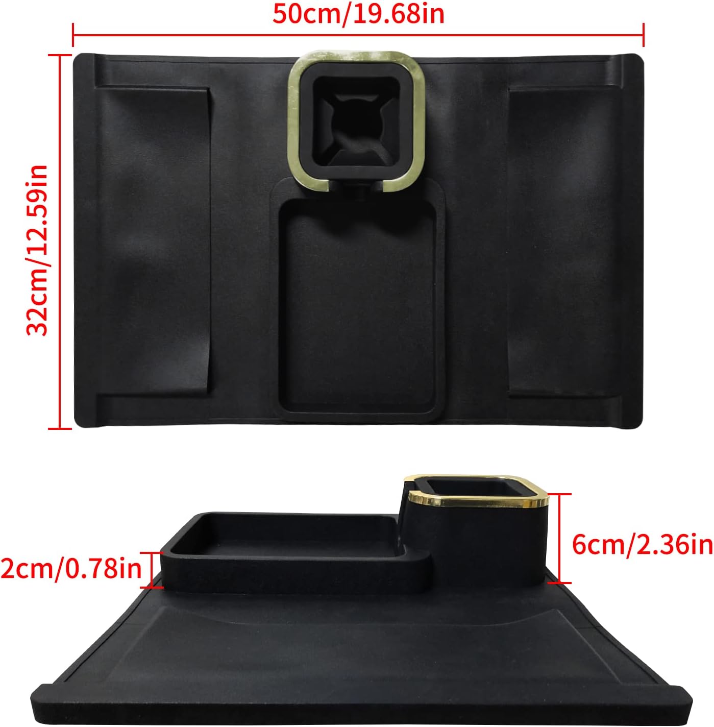 Thumbnail 1 de IULONEE Large Capacity Sofa Armrest Tray with Cup Holder (Black) – anti-slip, silicone couch arm drink holder