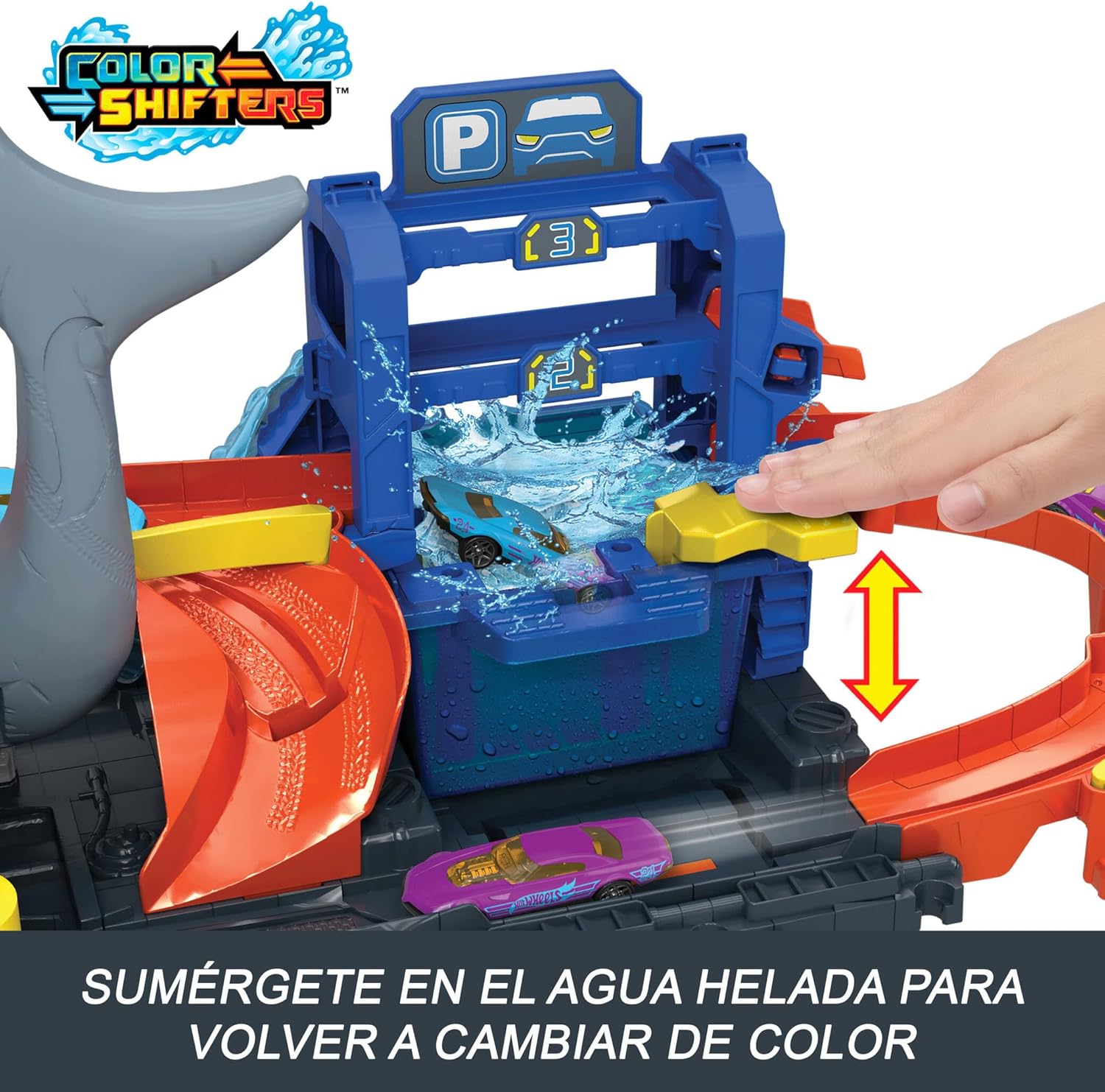 Thumbnail 5 de Hot Wheels City “Let's Race” - Túnel de lavado con tiburón 🦈