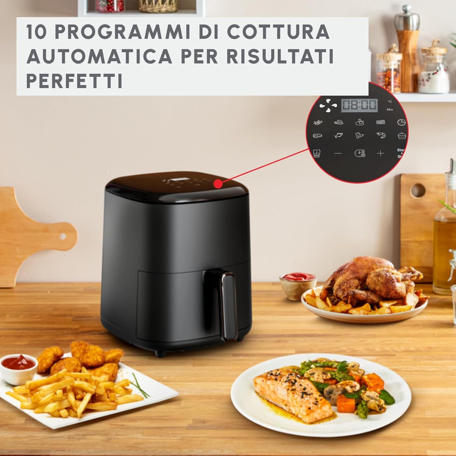 Thumbnail 5 de Moulinex Easy Fry Max EZ245820 – friteuse sans huile XL 5L (jusqu’à 6 personnes), écran tactile et 10 programmes