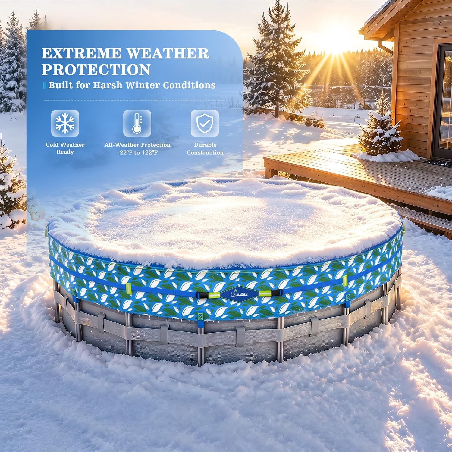 Detalle de UIRWAY Above-Ground Pool Winter Cover 24-Foot
