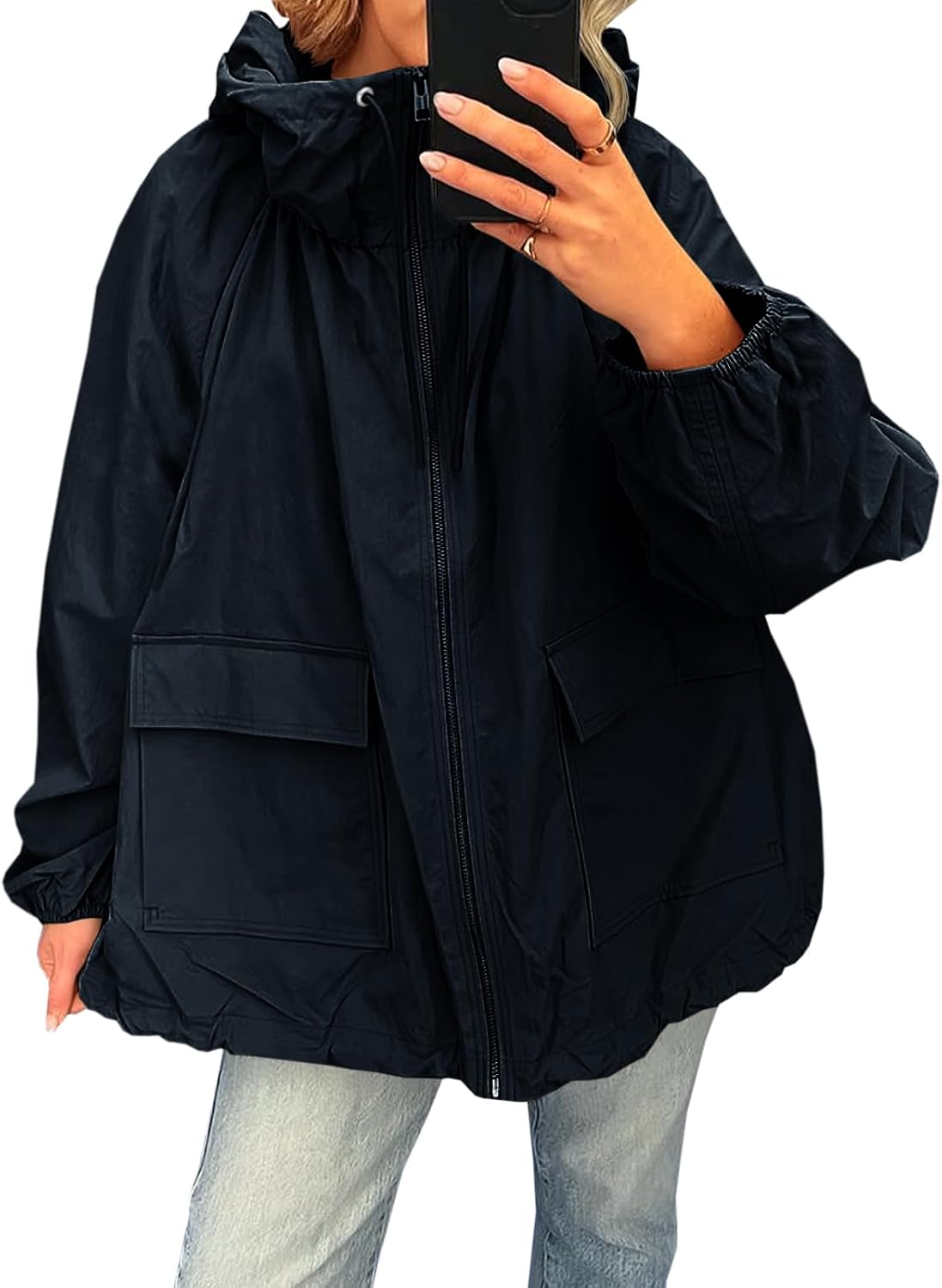 Detalle 2 de Fisoew Women's Rain Jacket 100% Polyamide