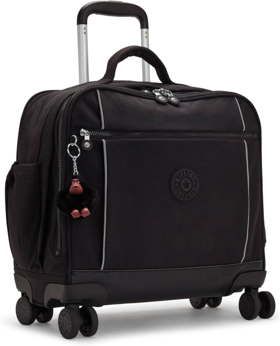 Detalle de Kipling NEW STORIA Große Rolltasche Carry-On in True Black – robuster Begleiter für Reise- unauffällig organisiert