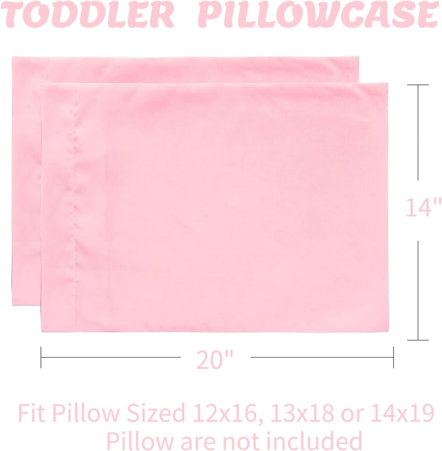 Thumbnail 1 de SeClovers Toddler Pillowcases, 2-Pack, 100% Cotton, Pink, 13 x 18 Inch