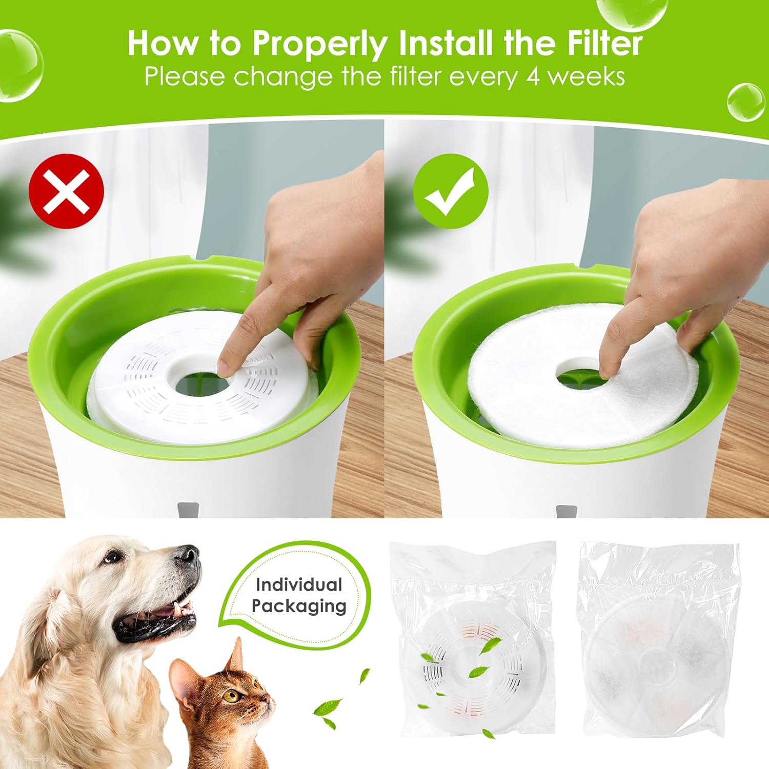Detalle de Mukkela Triple Action Cat Water Filters 6 pack