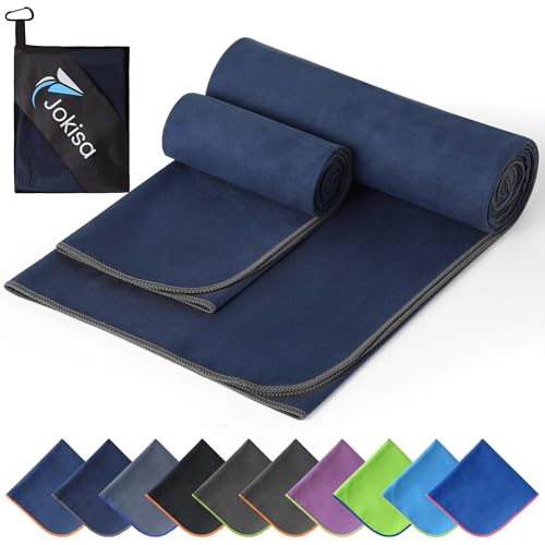 Jokisa Mikrofaser Handtuch-Set 2 Stück (180x90 cm + 100x50 cm) – Schnell trocknend, vielseitig einsetzbar