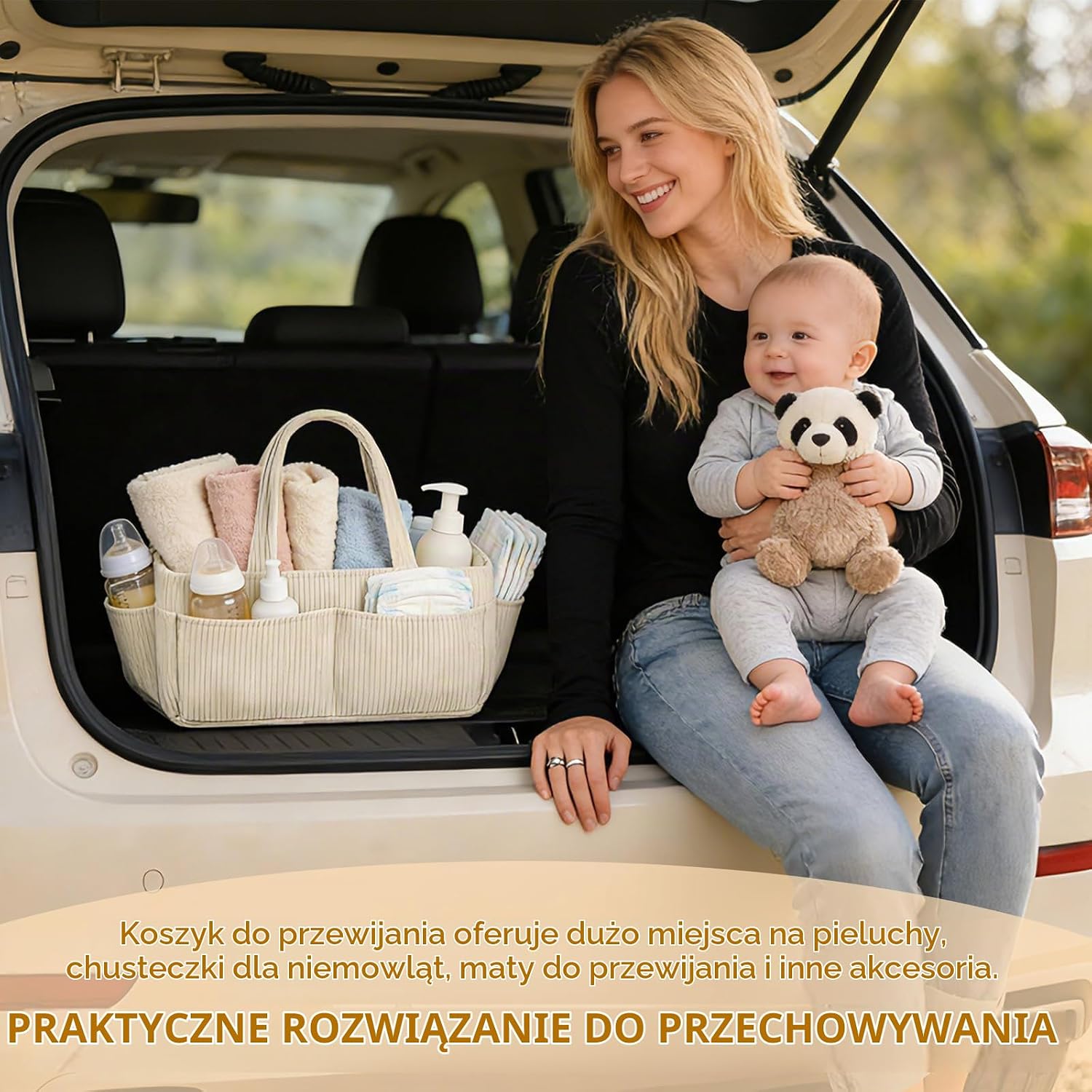Detalle 2 de Indrnif organizer na pieluchy z wyjmowanymi przegrodami, kremowo-biały