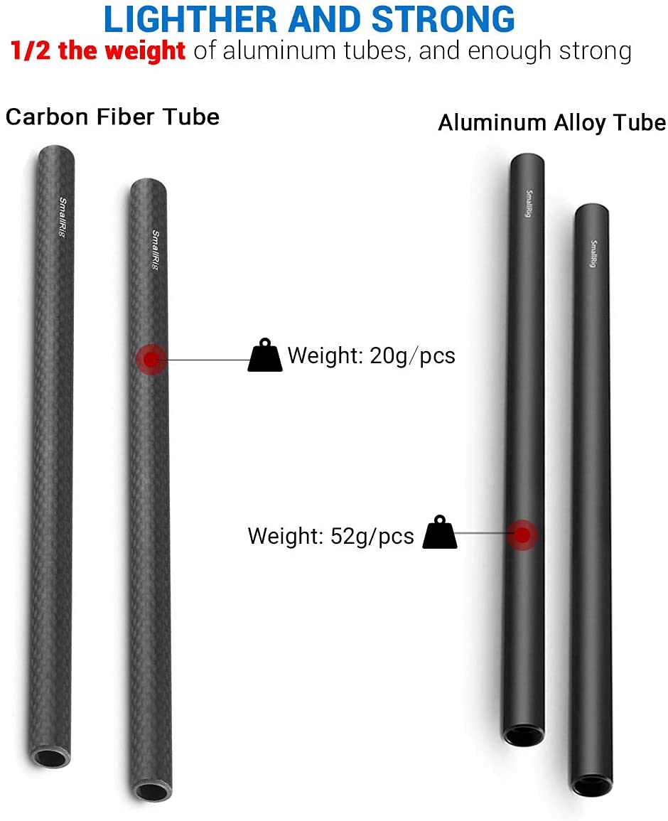 Thumbnail 4 de SmallRig 2er Kohlefaser 15mm Stange für KameraRig – 20 cm (8 Zoll)