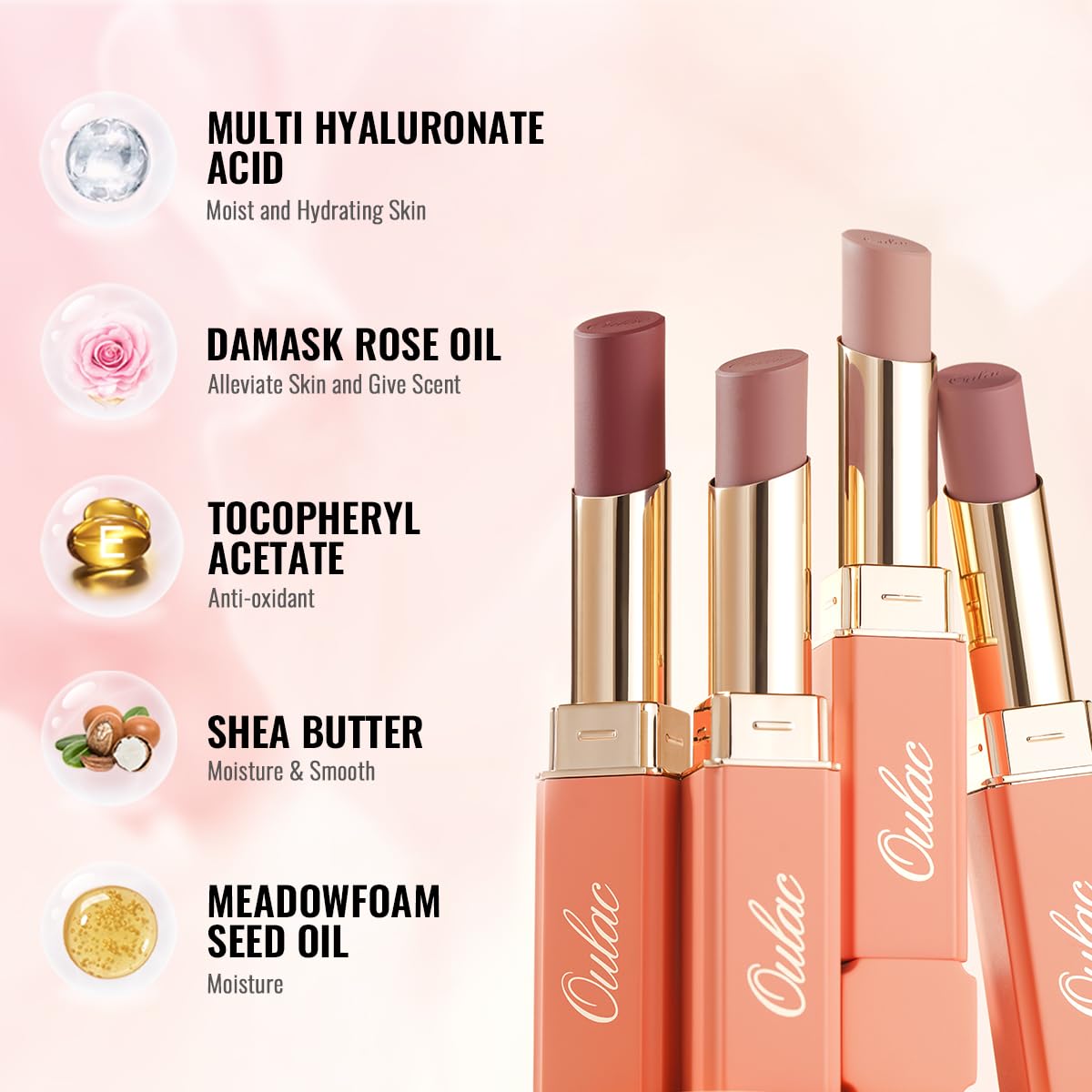 Detalle de Oulac Nude Satin Lippenstift SG02, 4 g
