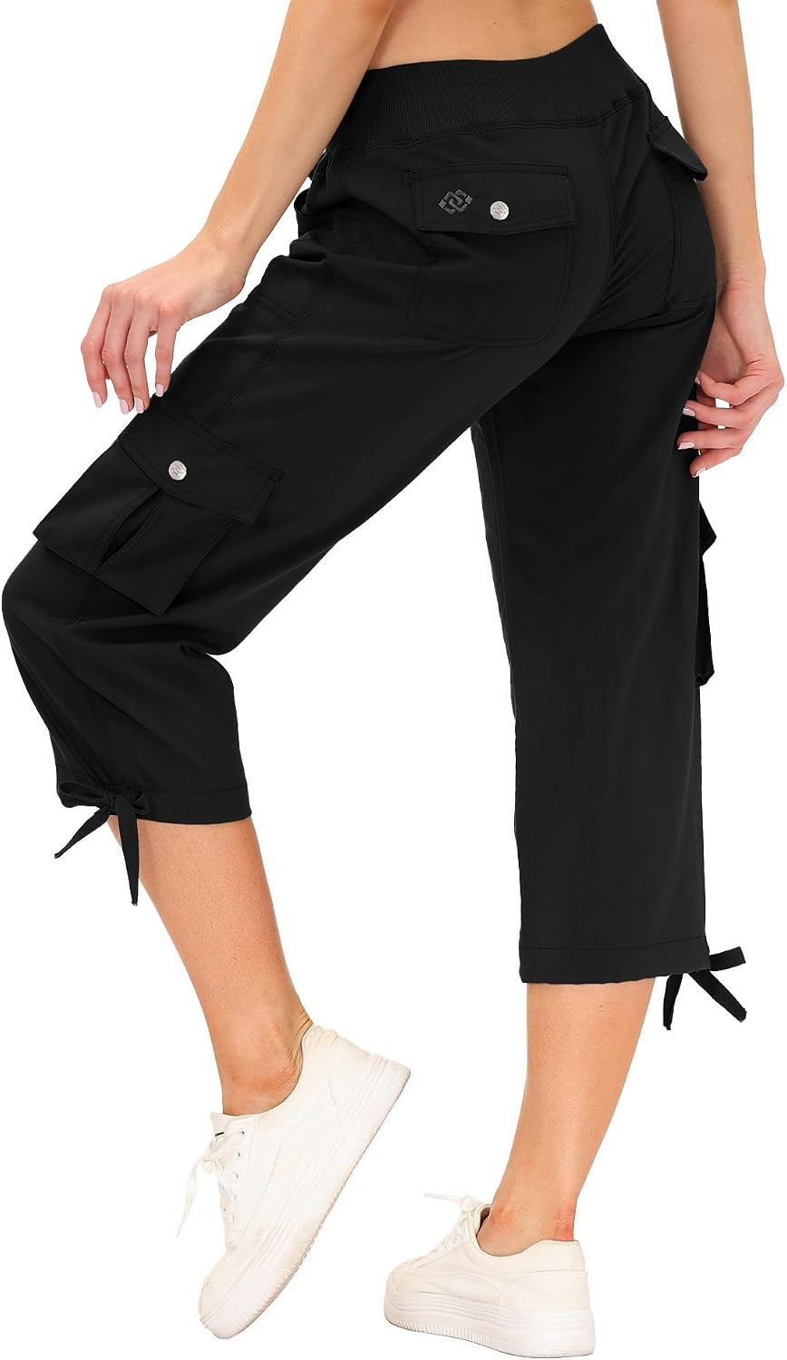 Detalle 2 de MoFiz Women’s Capri Hiking Cargo Shorts with Pockets (Dry Fit, Stretch) — Casual & Outdoor Wear