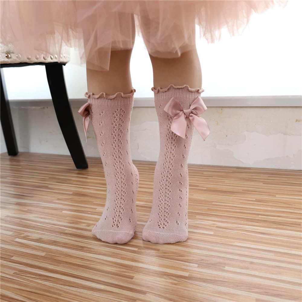 Thumbnail 5 de Sugarmelon Baby Girls Ruffle Sock with Bows – Mesh Knee-High Stockings