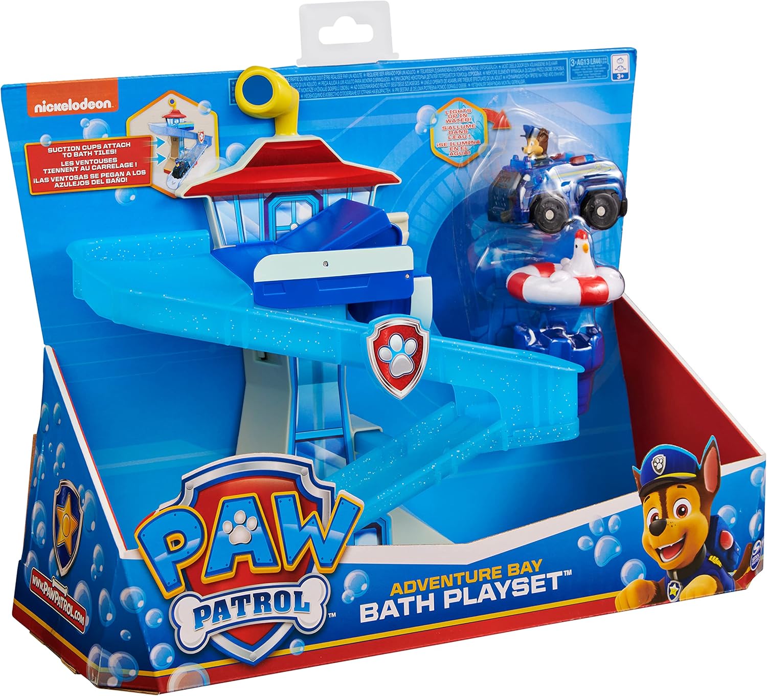 Detalle 2 de PAW PATROL Adventure Bay Bath Playset with Light-up Chase Vehicle