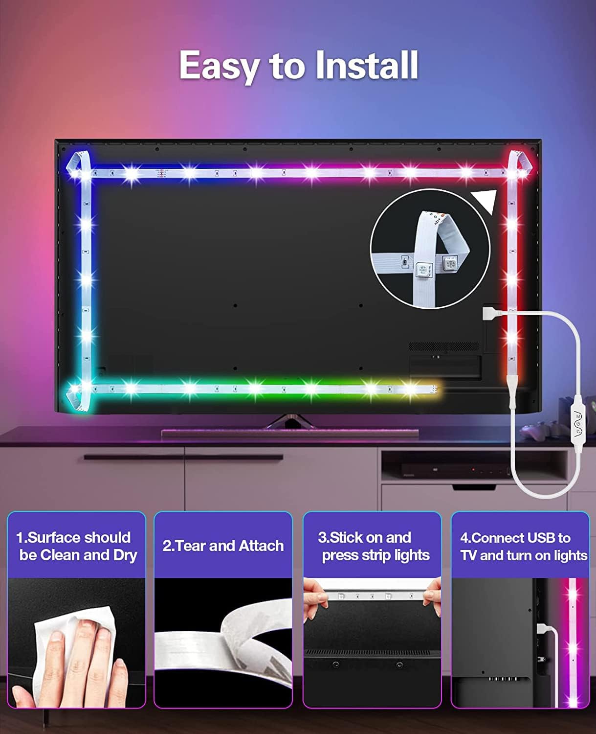 Thumbnail 5 de Daymeet TV Led Lights 4M RGB Backlight