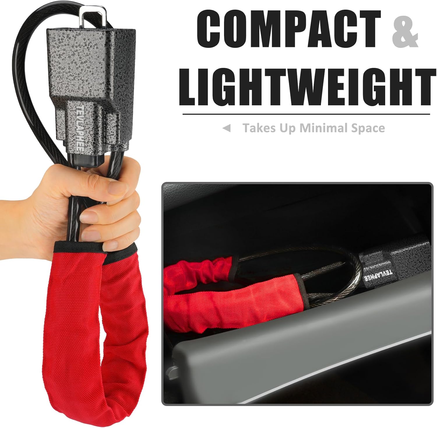 Thumbnail 4 de Tevlaphee Upgraded Steering Wheel Lock with Seat Belt Lock (Red, 3 Keys)