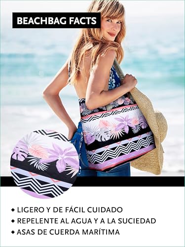 Thumbnail 3 de DonDon Bolso de playa grande con cremallera Viva Vida: espacio para todo el verano