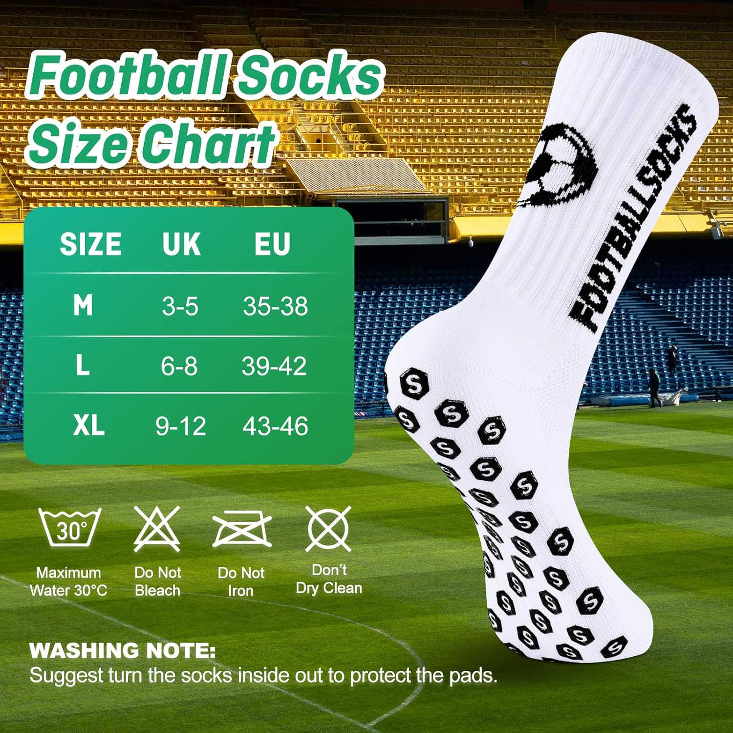 Thumbnail 5 de Niofind Chaussette Antidérapante Foot 3 paires