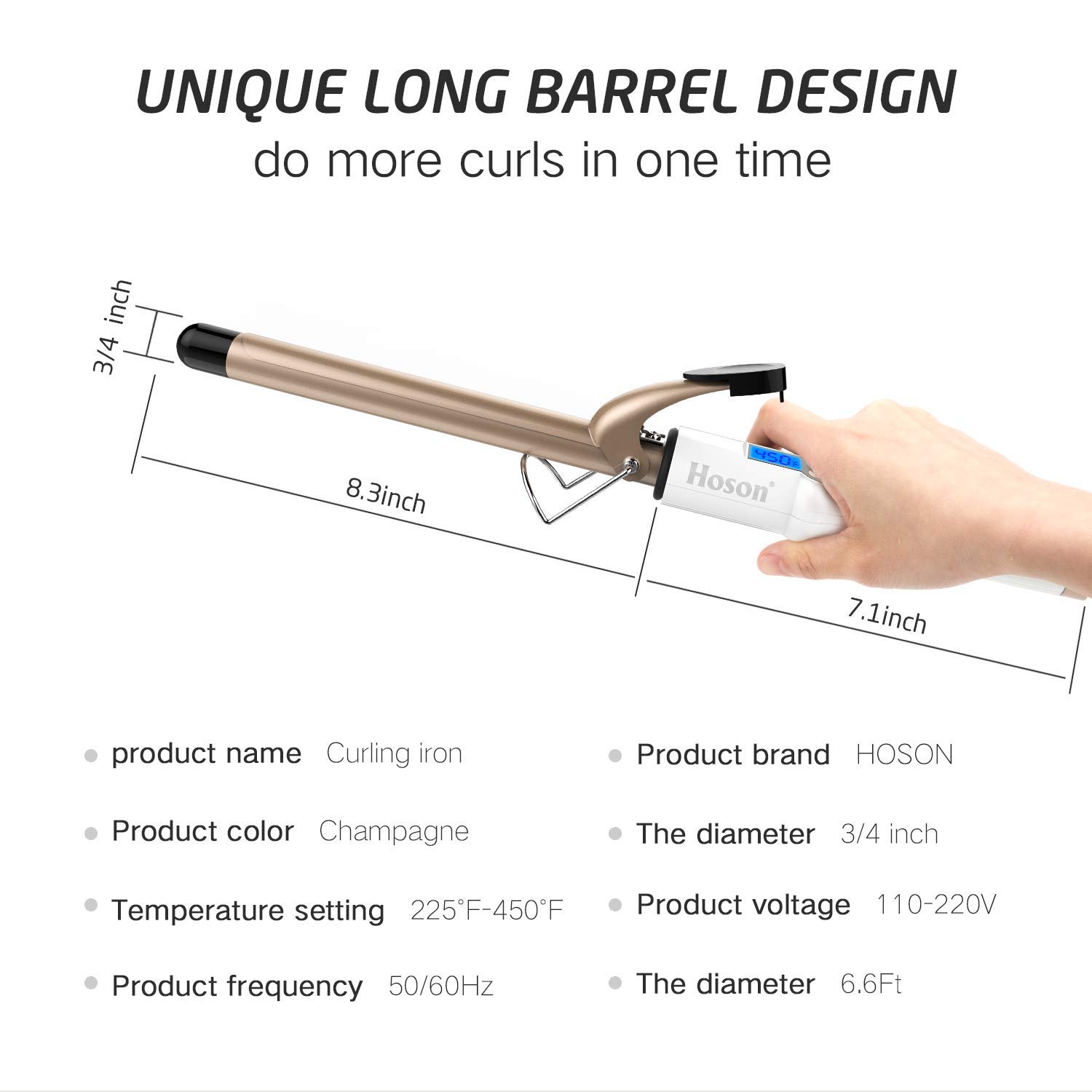 Thumbnail 5 de Hoson 3/4 Inch Curling Iron, 110°C