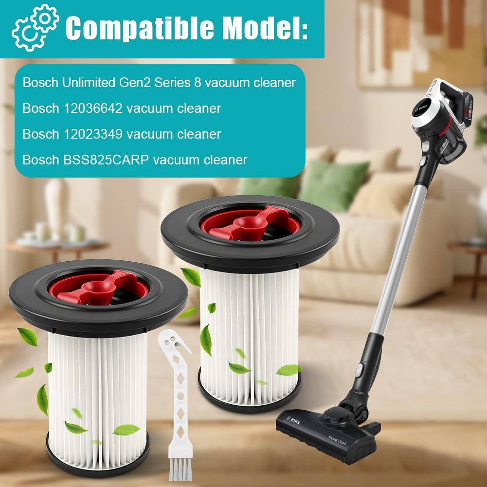 Detalle 2 de ANOMM 2-pack HEPA-ersättningsfilter för Bosch Unlimited Gen2 Series 8