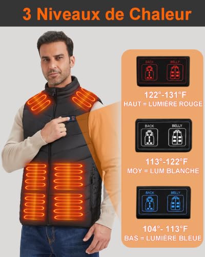 Detalle 2 de vapesoon Gilet chauffant homme et femme, 15 zones et réglage avant/arrière