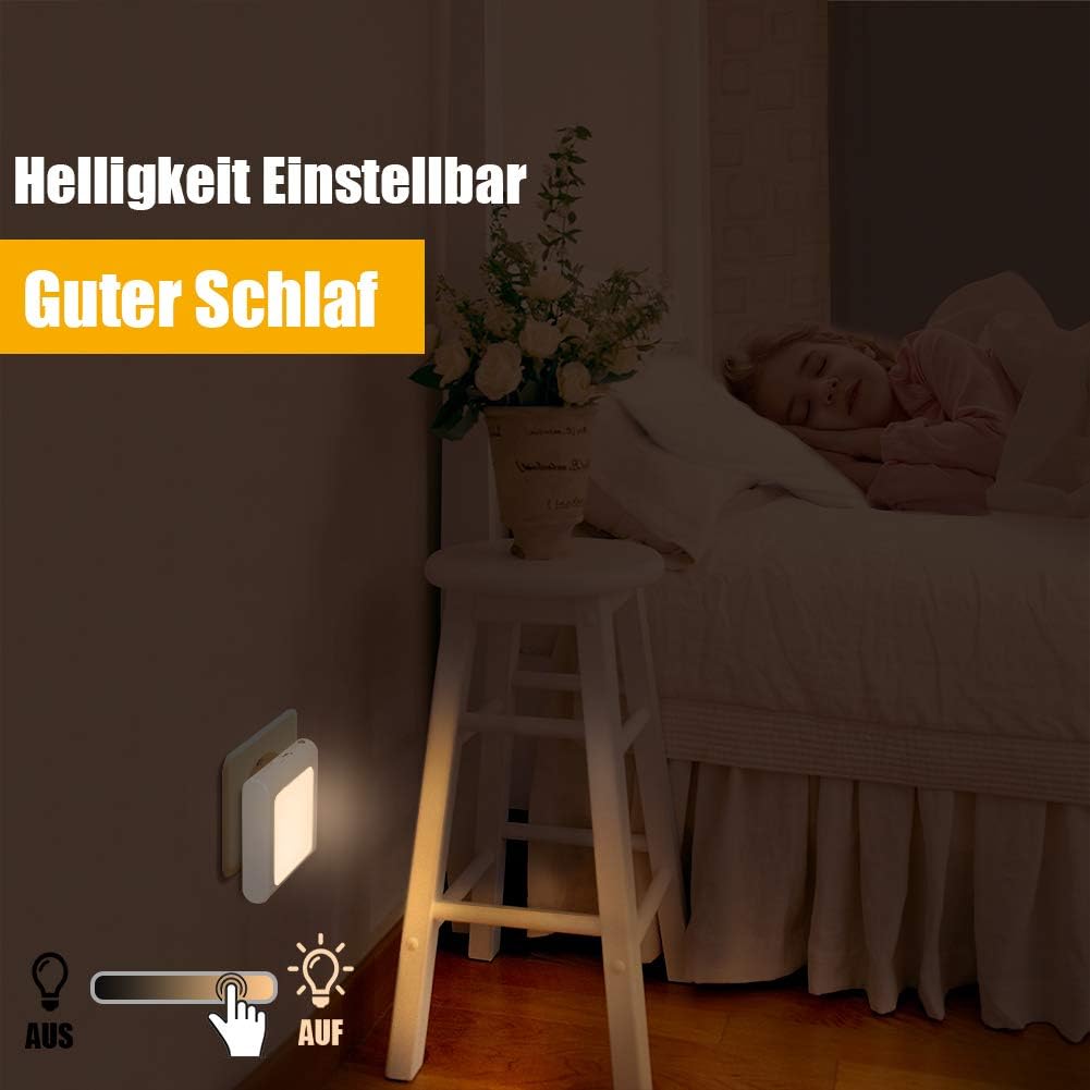 Detalle de emotionlite Nachtlicht Steckdose mit Dämmerungssensor, 2 Stück, 2 Helligkeitsstufen