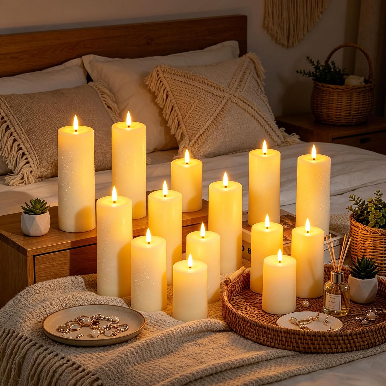 Thumbnail 6 de 12 Candele LED Avorio Impermeabili con Telecomandi – Set 4 altezze assortite per interno ed esterno