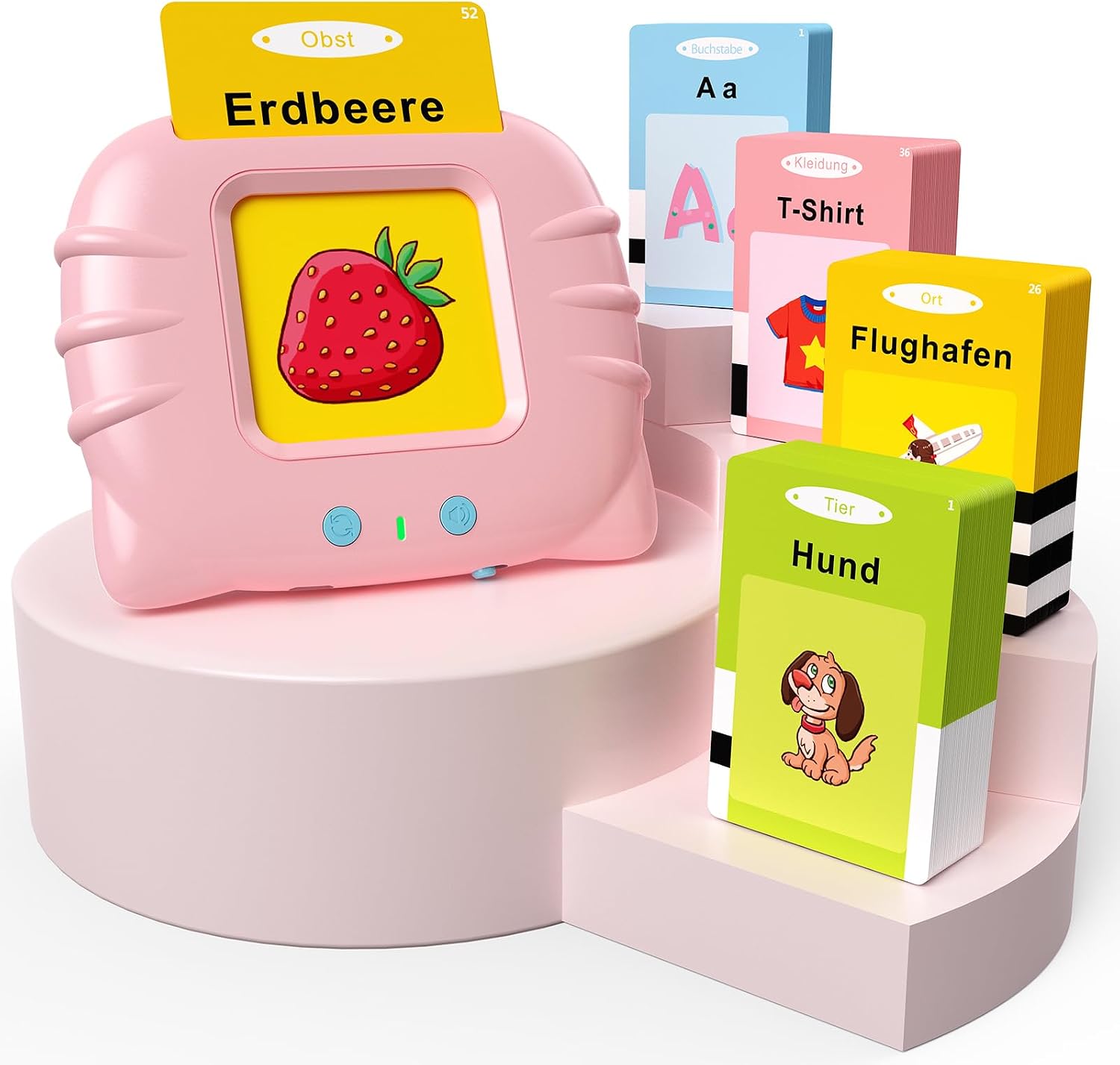 Thumbnail 6 de GUYUCOM Lernspielzeug für Kinder von 1 bis 6 Jahren – 112 doppelseitige Lernkarten mit 224 Wörtern, hörbar und wiederaufladbar (Blau)