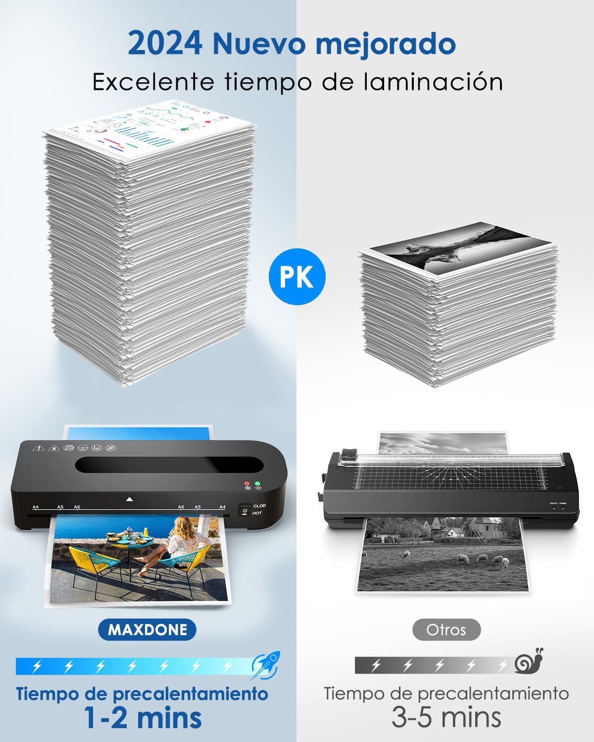 Detalle 2 de MAXDONE Plastificadora A4 4 en 1 30 bolsas