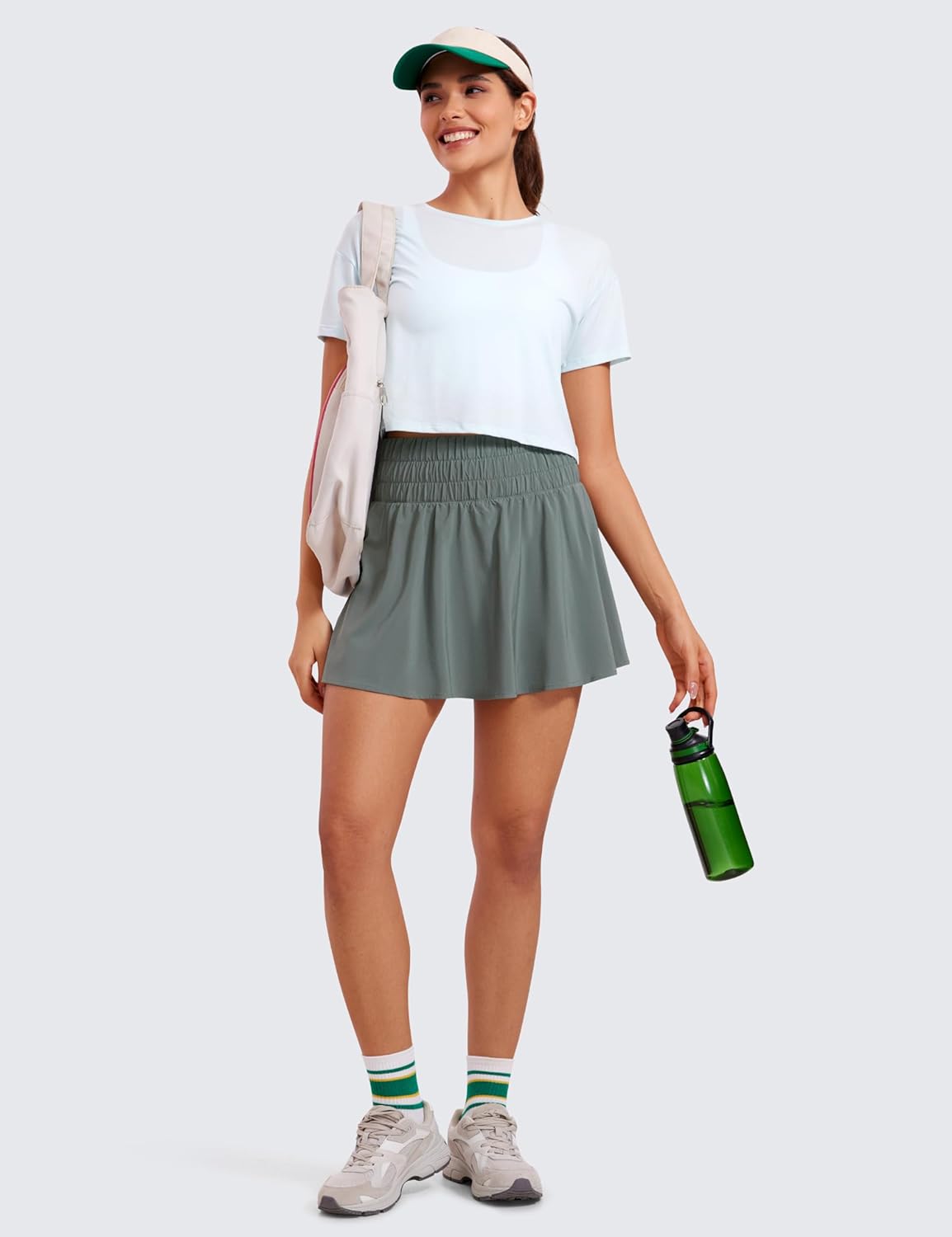 Thumbnail 3 de CRZ YOGA Jupes de Tennis fluides Taille Haute pour Femmes – Jupe-Shorts plissée