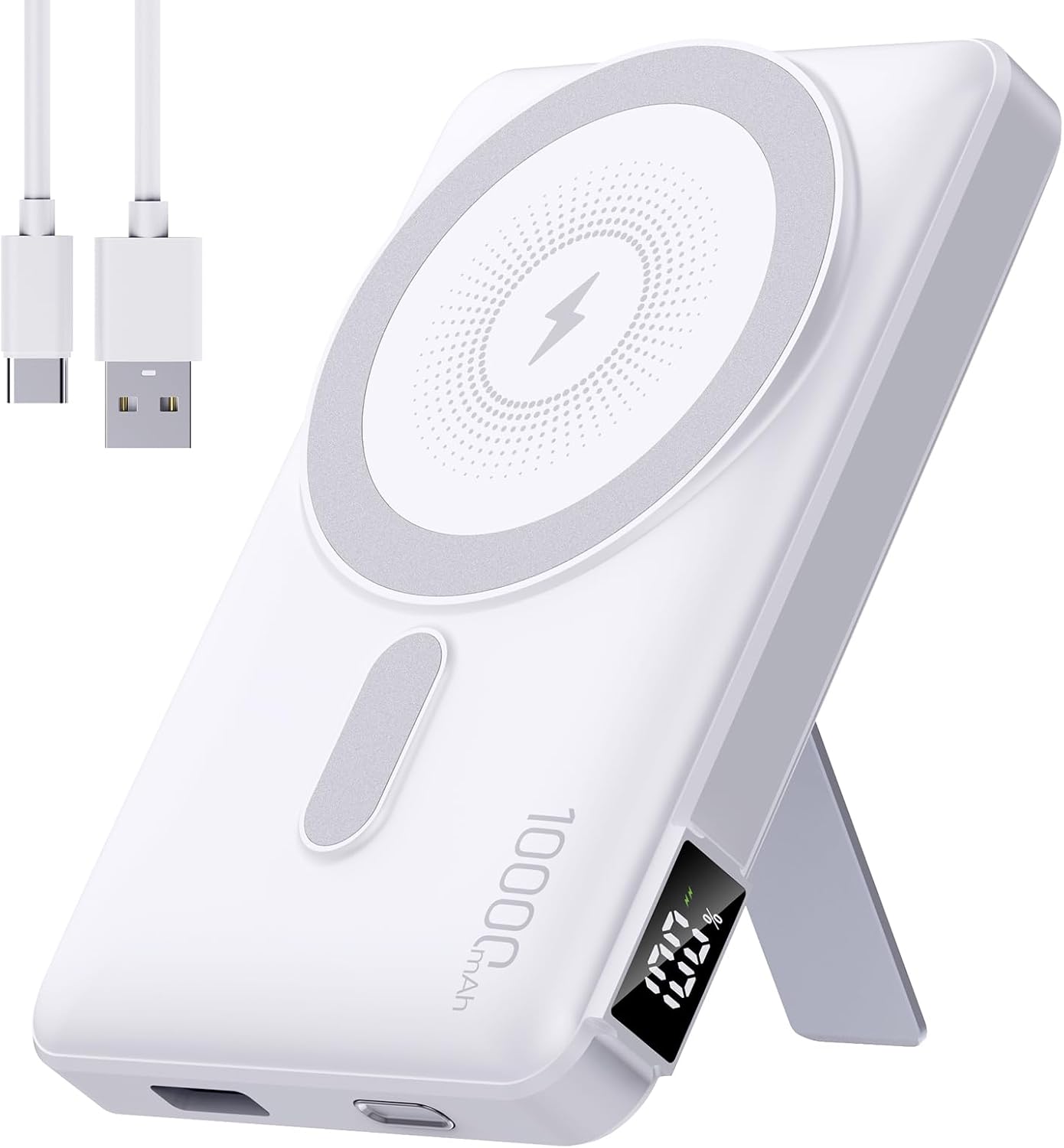 Detalle de FancyBean 10,000mAh Magnetic Wireless Power Bank, 22.5W, LED Display