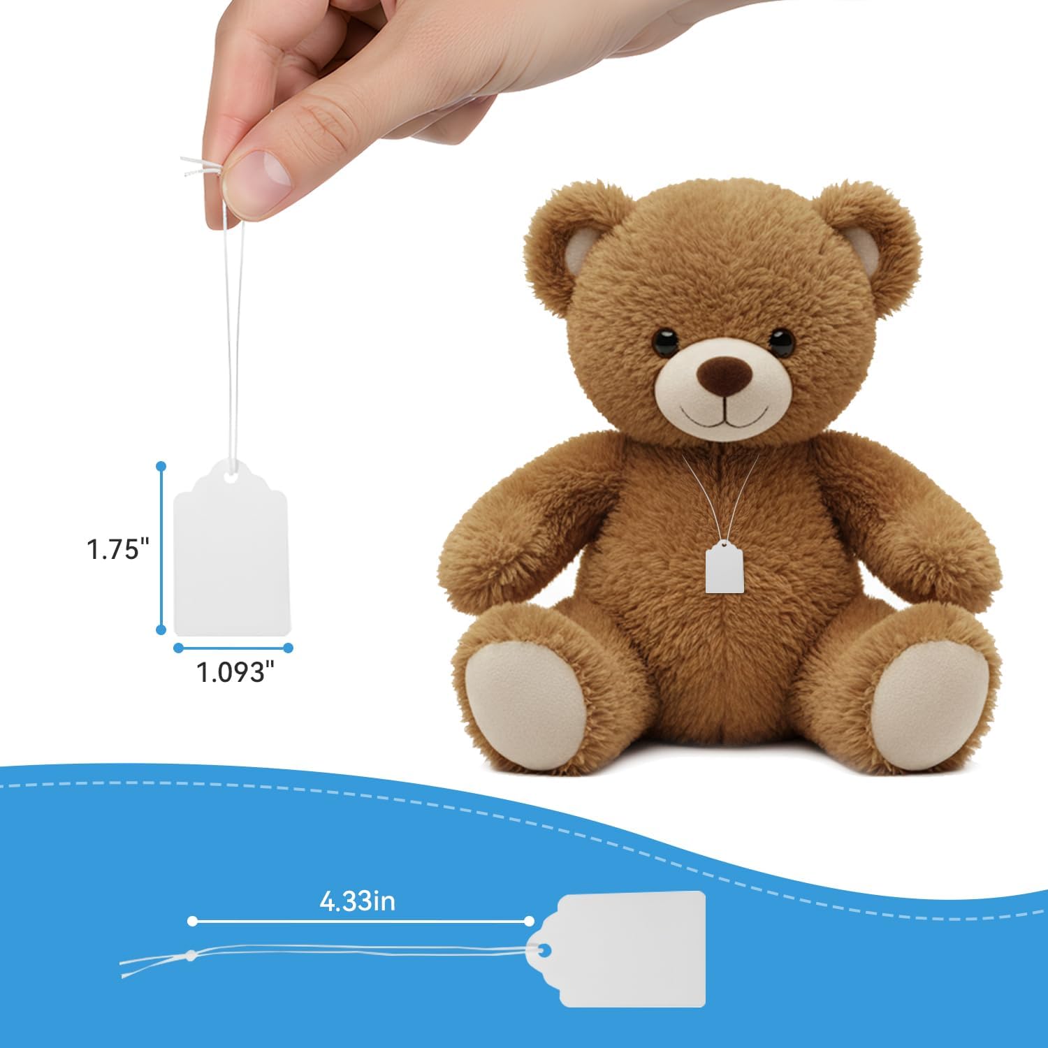 Detalle 2 de Brothersbox 10 Price Tags with String, 1.75" x 1.093", 1,000 Count
