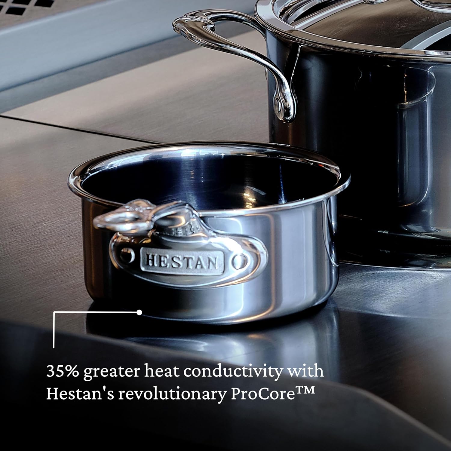Detalle de Hestan NanoBond Collection Stainless Steel Titanium Butter Warmer (0.75 Quart) for Induction
